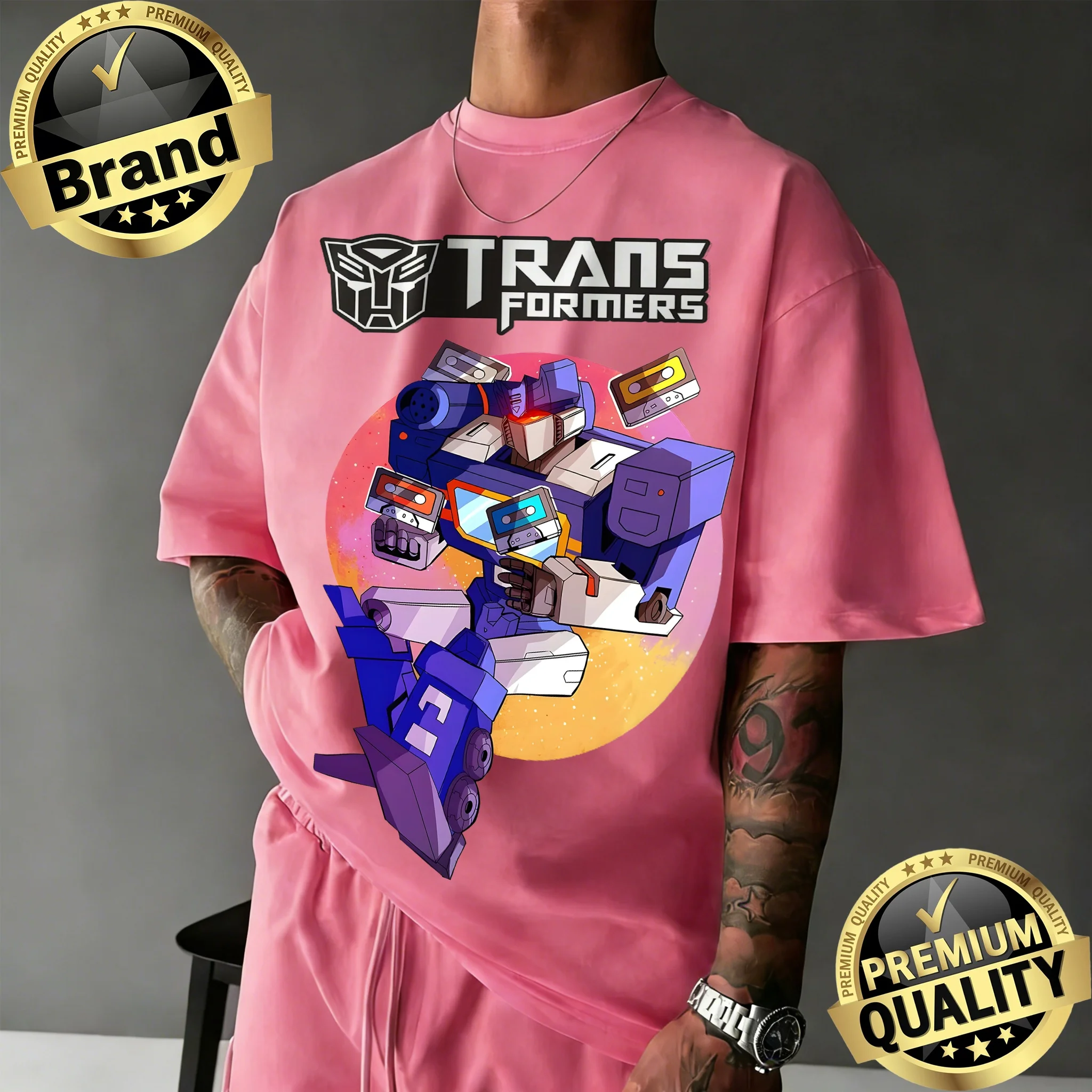 

2026 Summer Hasbro Transformers Soundwave Graphic Brand Print T-shirt Unisex Tops Retro Short Fashion Sleeve Oversize Casual Y2K