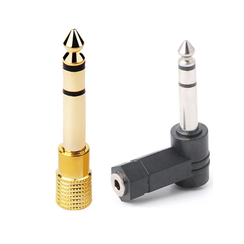 3.5mm Female Jack to 6.35mm Male Jack Right Angled/ Straight Plug Headphone Audio Converter Adapter 6.35mm to 3.5mm Jack Plug