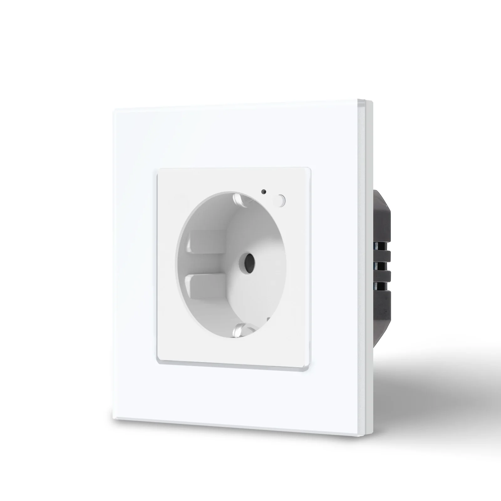 Prise intelligente WIFI BSEED série E, norme européenne, cadre en verre blanc, prise WIFI pour l'amélioration de la maison, prise intelligente sécurisée, compatible avec l'application Tuya, compatible avec Google Assistant Alexa