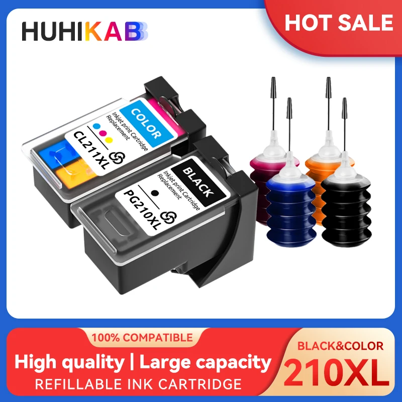PG-210 PG210 CL211 Refill For Canon PG210XL CL211XL Ink Cartrdige For Canon Pixma IP2700 IP2702 MP240 MP250 MP260 MP270 Printer