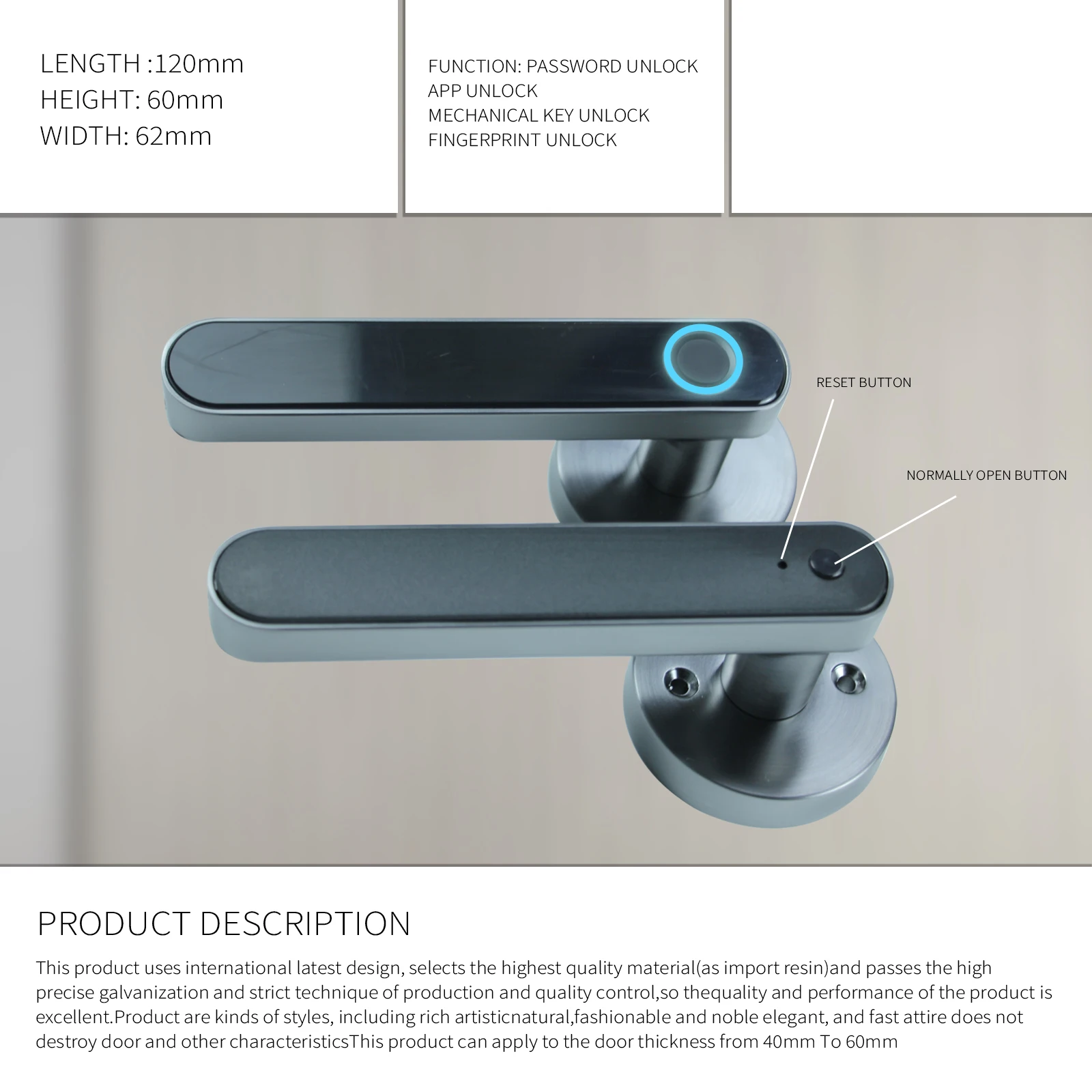 Tuya Smart Door Lock Digital Electronic Lock Biometric Fingerprint Door Handle Keyless Digital Password Smart Home Lock