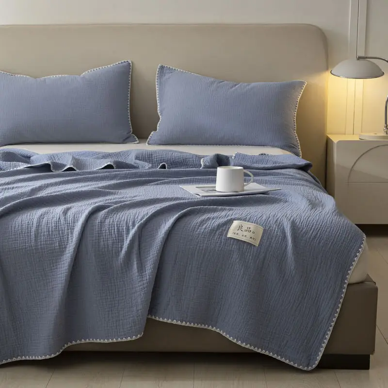 5 طبقة بطانية من الموسلين للكبار الملك الملكة حجم طقم سرير القطن الصيف رمي بطانية للأريكة المفرش السرير لحاف 150x100 #3