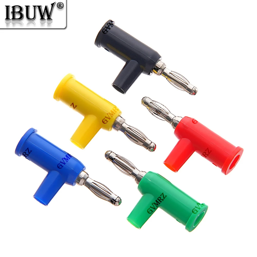 5PCS 4MM Blue Yellow Banana Plug Stackable Screw Type Without Welding Audio Multimeter Pen Plug Connector Pure Copper Red Green