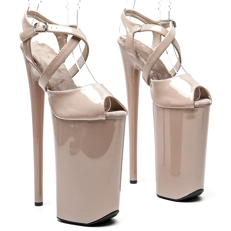 

Leecabe 26CM/10inches Shiny Patent PU upper High Heel platform Trendy fashion party sandals stripper heel Pole Dance shoes