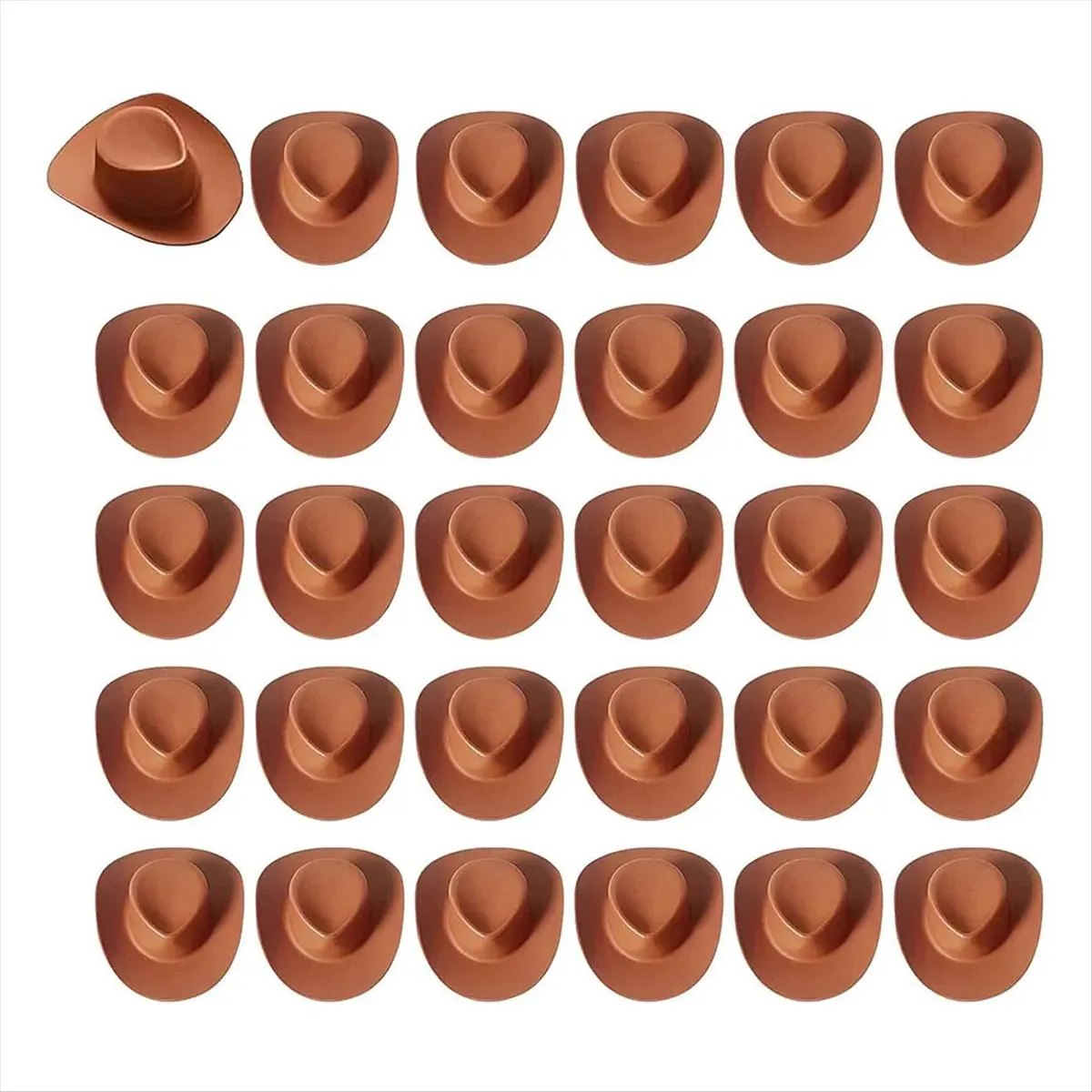 KSOL 30 PCS Mini Cowboy Hats for Party, Cowboy Hat Cupcake Toppers, Little Tiny Western Cowgirl Hats Decorations for Crafts