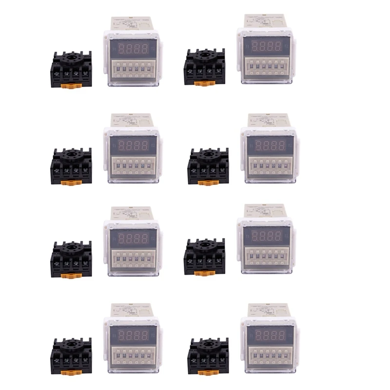 

8X AC 220V 5A Programmable Double Delay Relay Device Tool DH48S-S