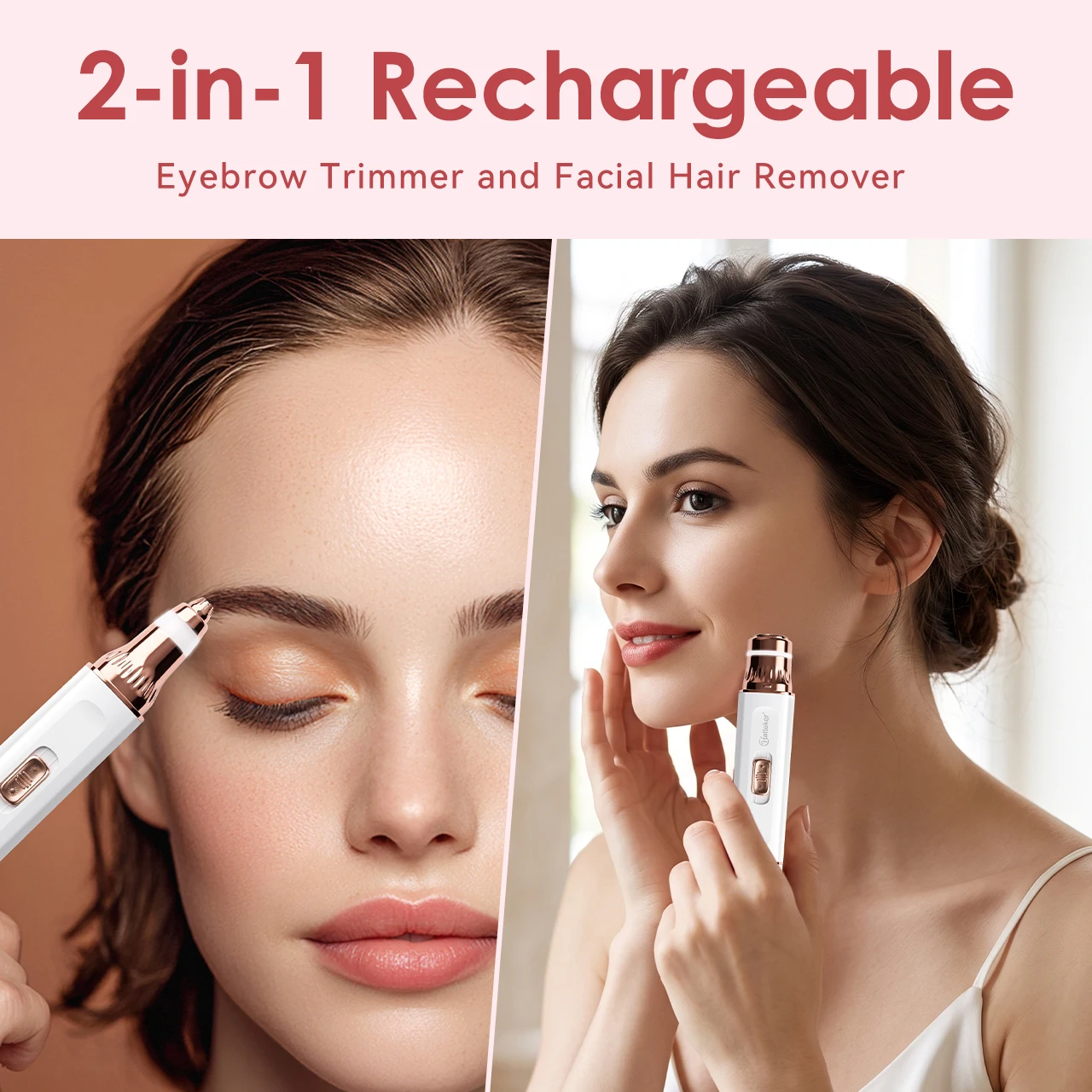 Hatteker Best-Selling Mini Portable Ladies Eyebrow Trimmer 2-in-1 Multi-Function Eyebrow Razor And Lip Makeup Remover