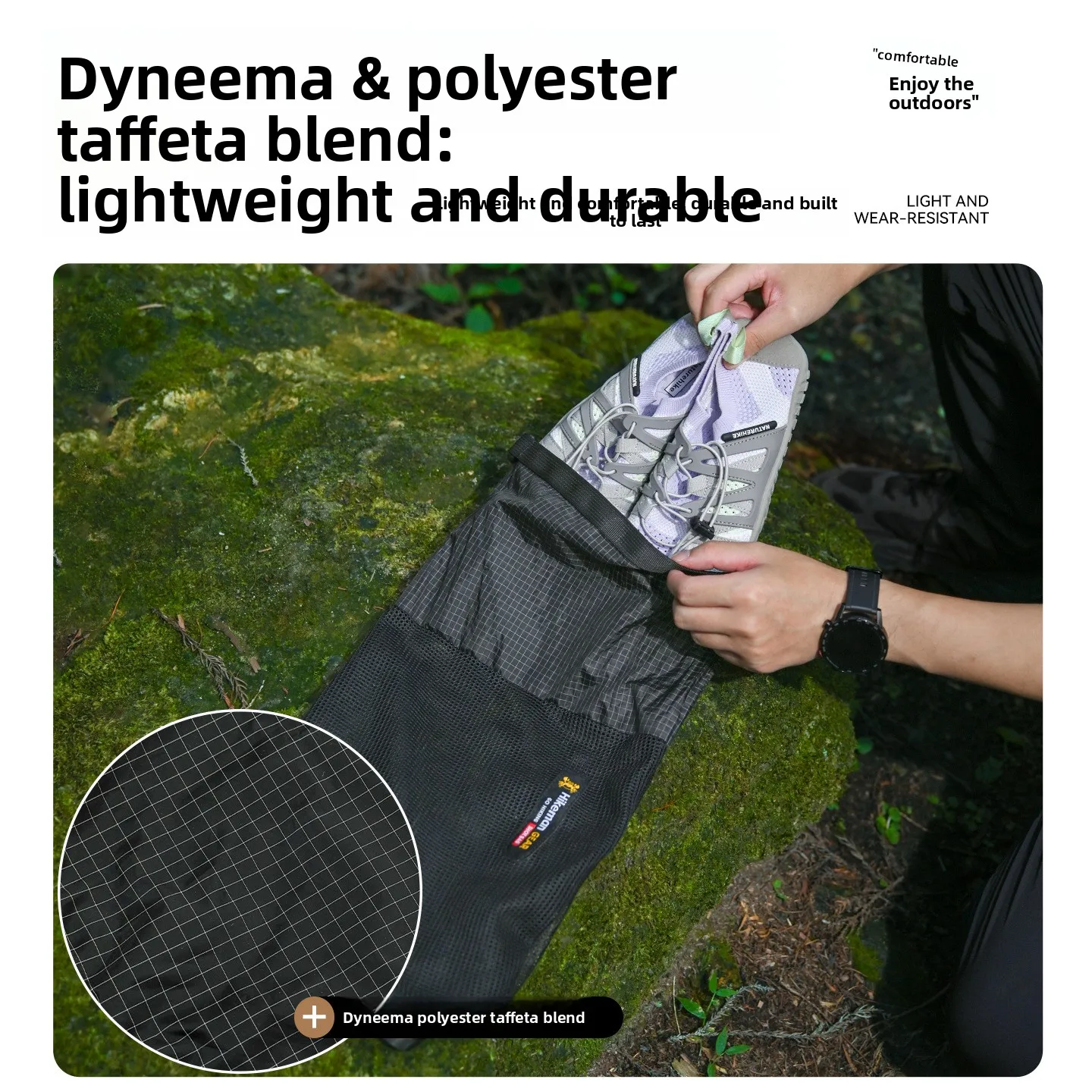 حقيبة سفر للأحذية المقاومة للماء من HIKEMAN Dyneema - حقيبة تنظيم محمولة مقاومة للغبار لملحقات الحقائب الخارجية