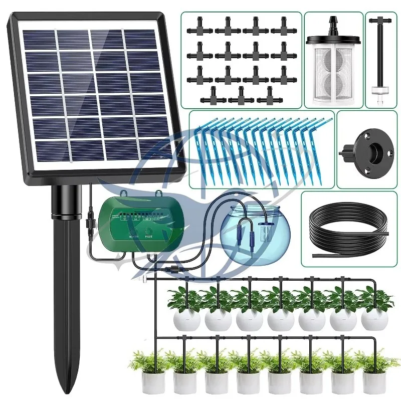 Solar Drip Irrigation Kit for Indoor Plants - Automatic Watering System Balcony Garden Dripping System Eco-Friendly