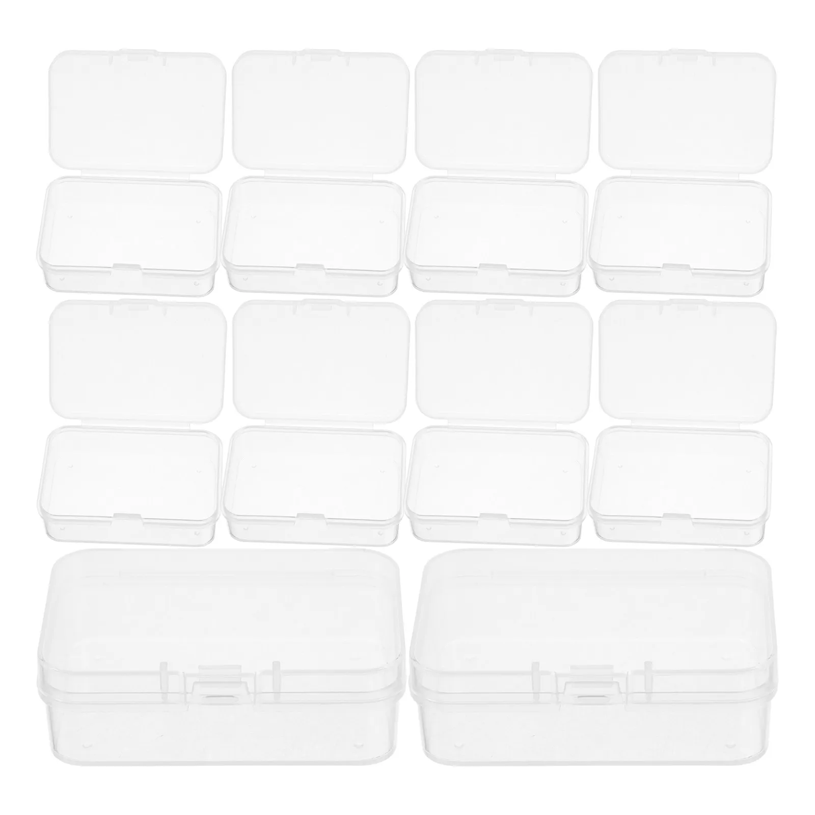 10Pcs Small Clear Plastic Boxes Transparent PP Mini Storage Containers for Beads Jewelry Small Parts Earplugs Hairpins Craft