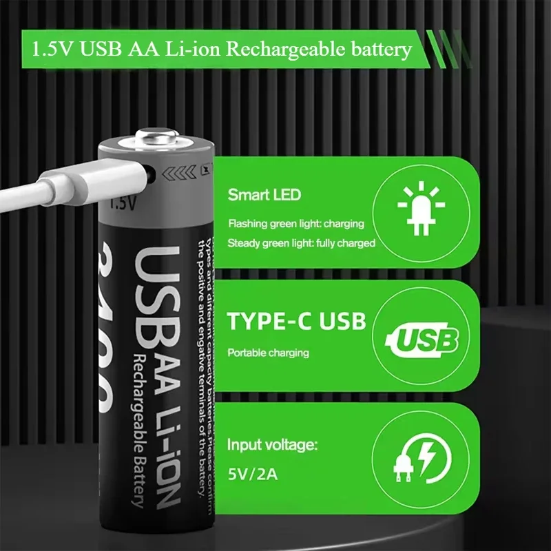 1.5V Usb Aa Recharg…
