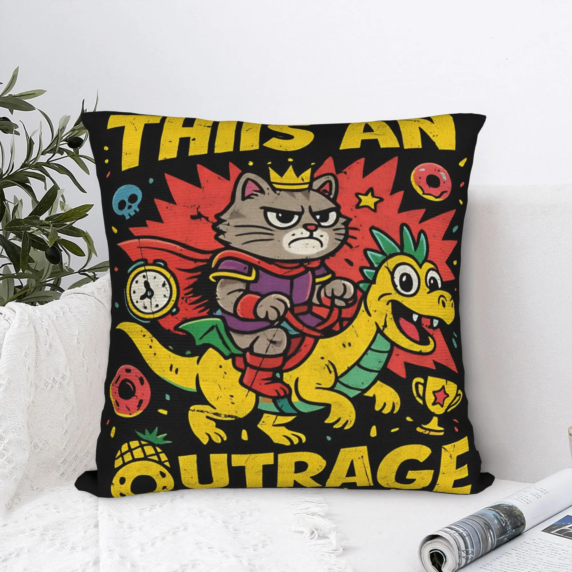 This Is An Outrage Dungeon Crawler Carl Pillow Case  Cute Funny Pillow Cover Graphic Pillowcases For Chair Sofa Home Decor