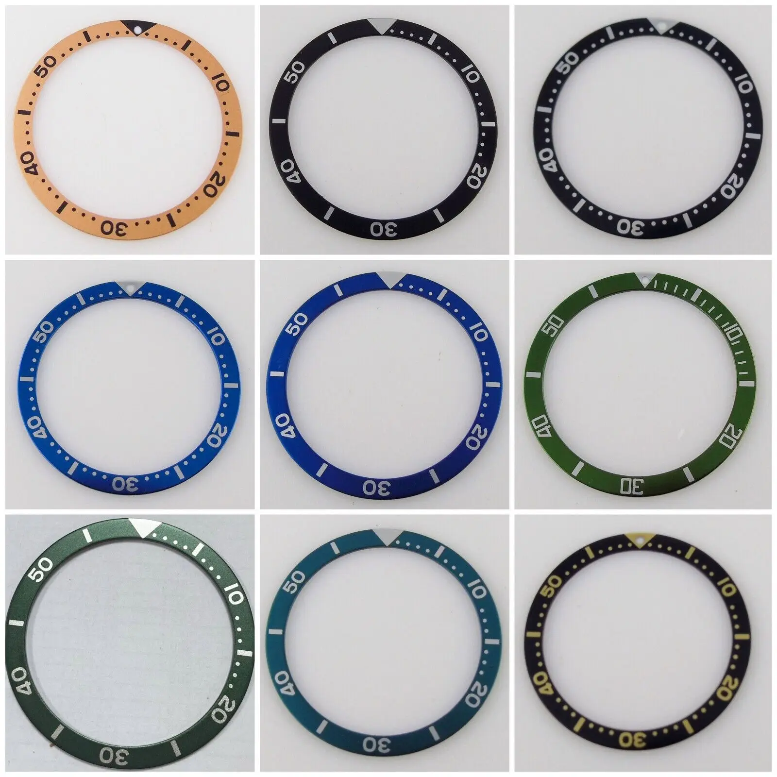 

Flat Watch Bezel Insert 38mm*31.5mm Aluminum Bezel Ring Fit For SKX007 SKX009