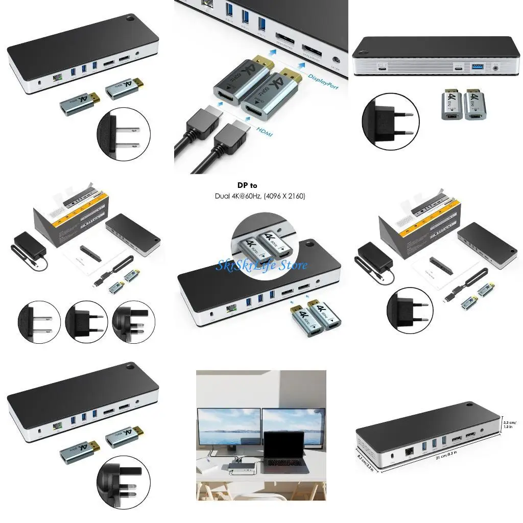 

E65E Удобная док-станция USB C Мониторы USB C — 4K Разветвители Конвертеры