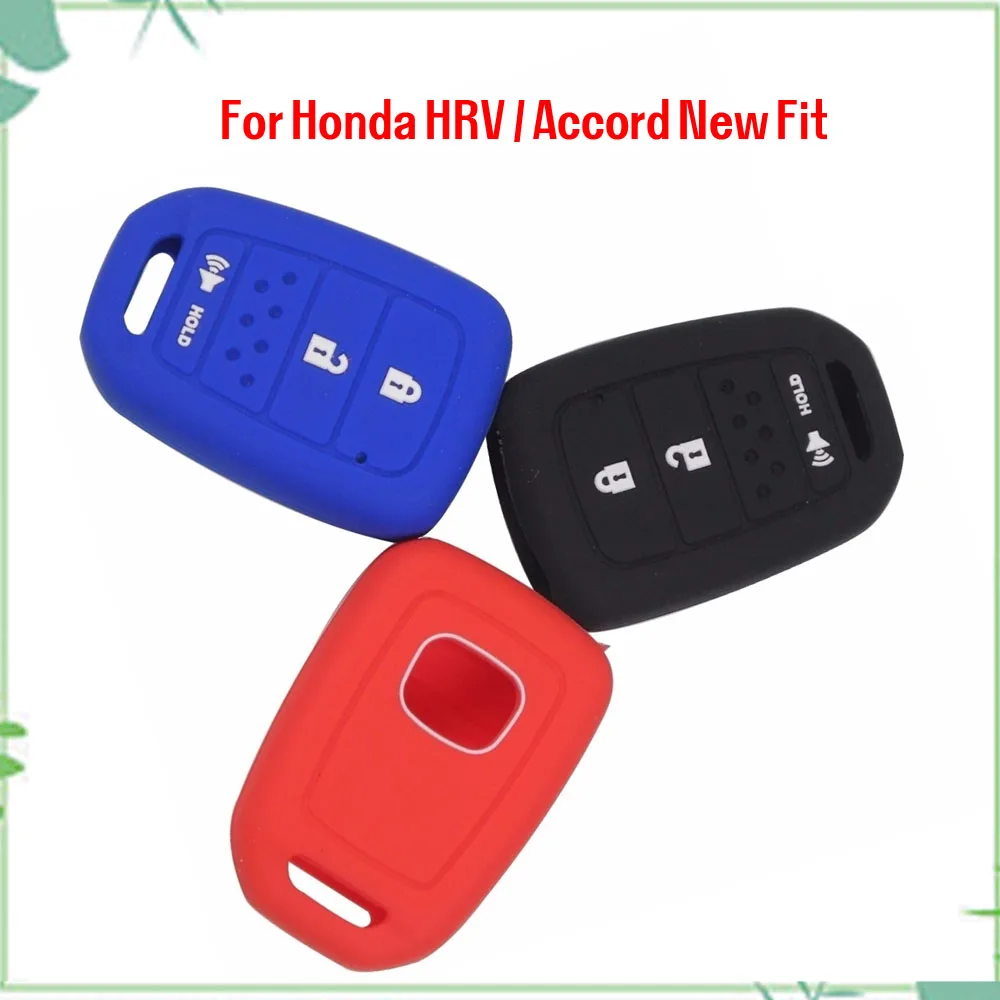 Jingyuqin New 3 Buttons Silicone Car Key Fob Cover Case Shell For Honda HRV / Accord Fit Remote With Hold