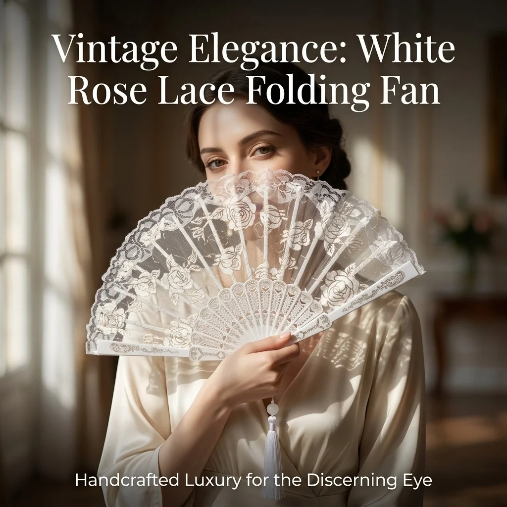 Black White Lace Folding Hand Fan Vintage Hollow Handheld Fan Wedding Bridal Photo Prop Gothic Cosplay Party Costume Decoration