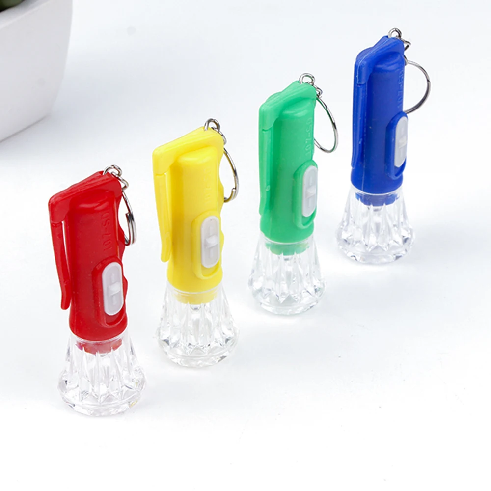 Keychain Flashlights Outdoor Emergency Light Torch Pocket-sized Self-defense Flashlight Small Torches Luminous Gifts Toys