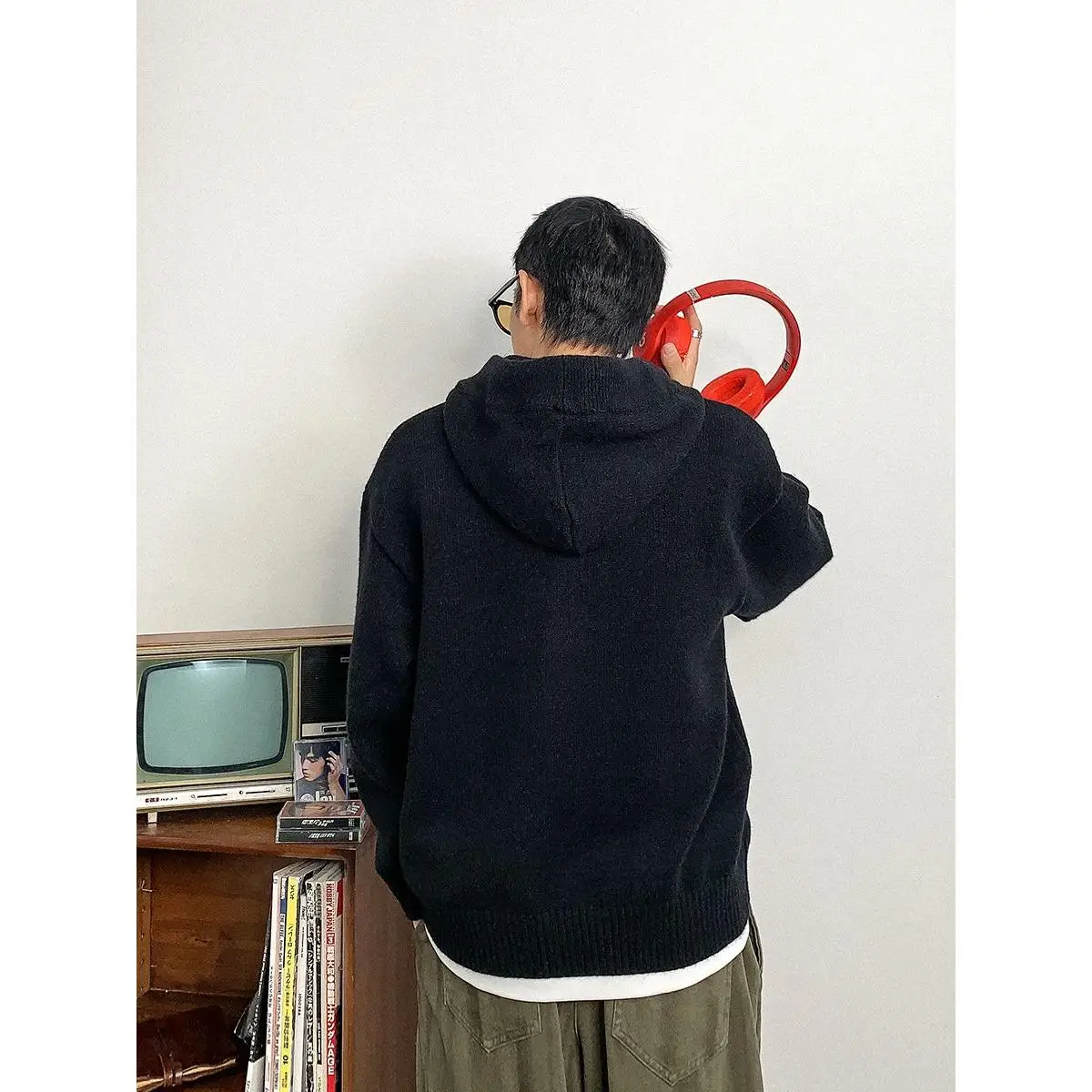 

Толстовка с капюшоном American Sle Heavyweight ey для мужчин и женщин, осенне-зимний повседневный свободный вязаный свитер высокого класса Jaet