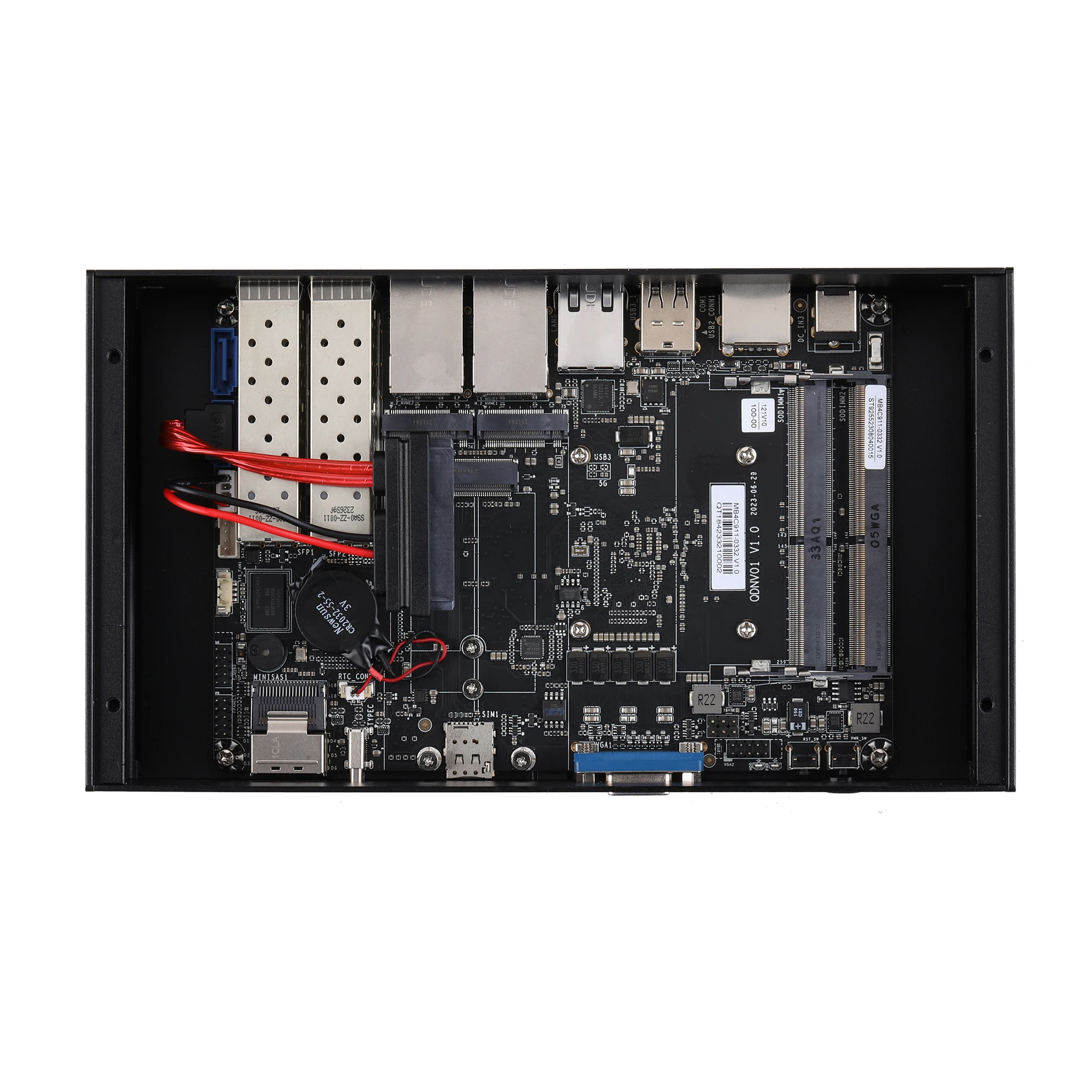 Qotom-Mini apoio do computador do PC, Q20300G9-S10, átomo C3558R, C3758R, C3758, C3808, 5x2.5G, LAN 4x SFP, AES-NI, 5G