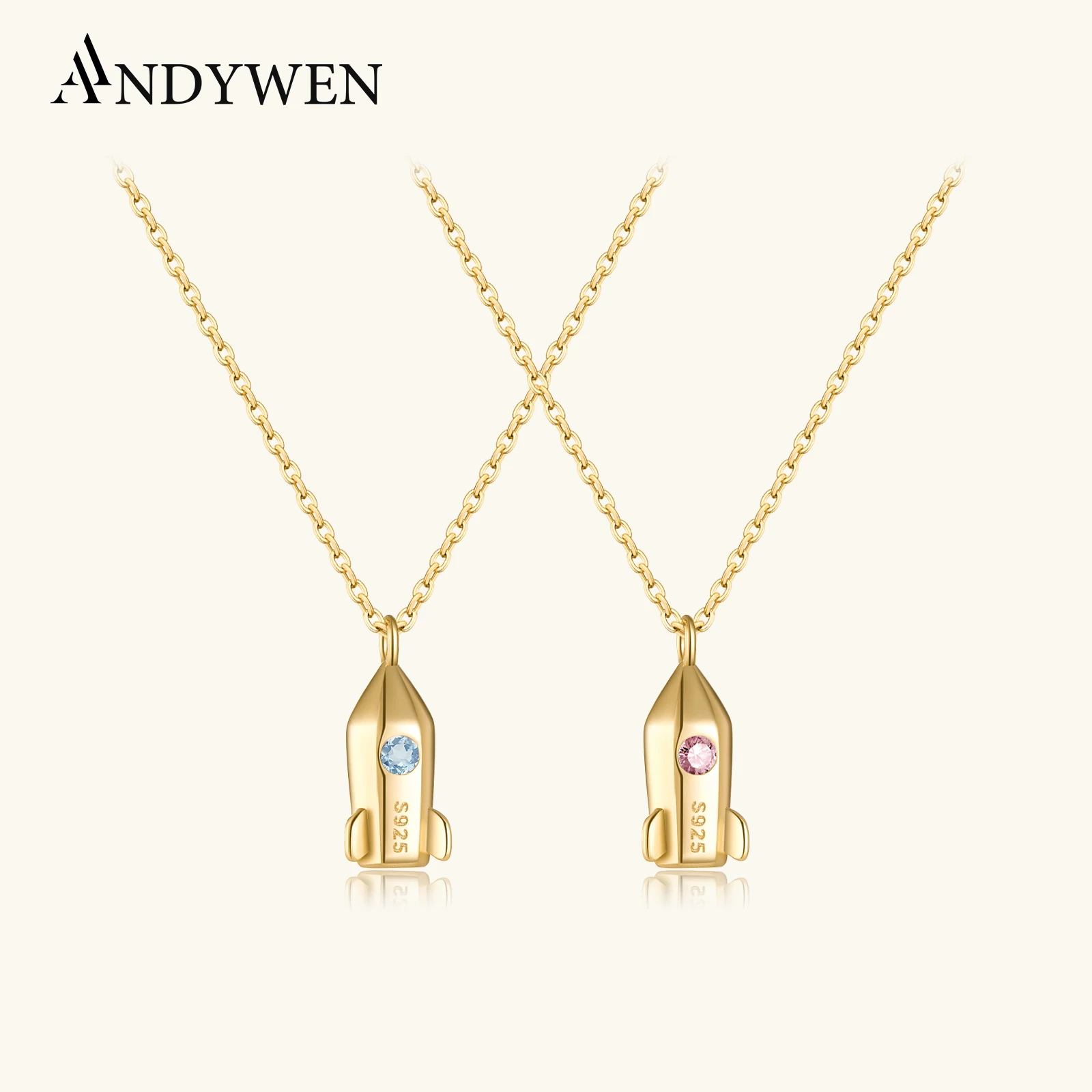 

ANDYWEN 925 Sterling Silver Beyong Infinity Saturn Gold Necklace Kids Choker Women Fine Jewelry Rock Punk Chain Christmas Gift