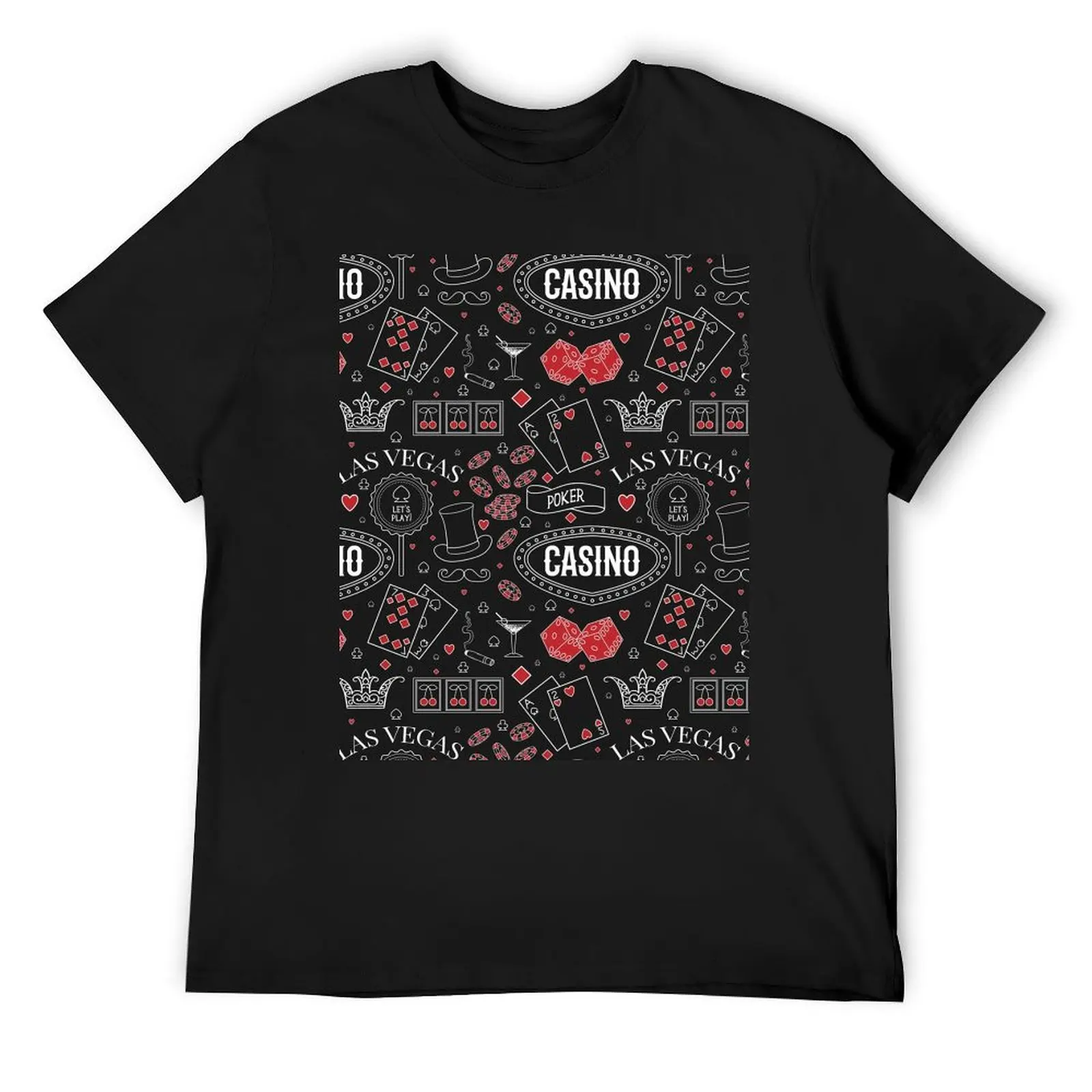 Casino theme. Seamless pattern with decorative elements on chalkboard. Gambling symbols. T-Shirt korean fashion anime shirts men