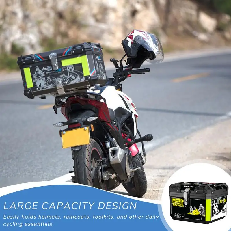 

Motorcycle Bags For Back Seat Waterproof Trunk Tail Box 45L Capacity Storage Organizer Luggage Carrier Dustproof Scooter