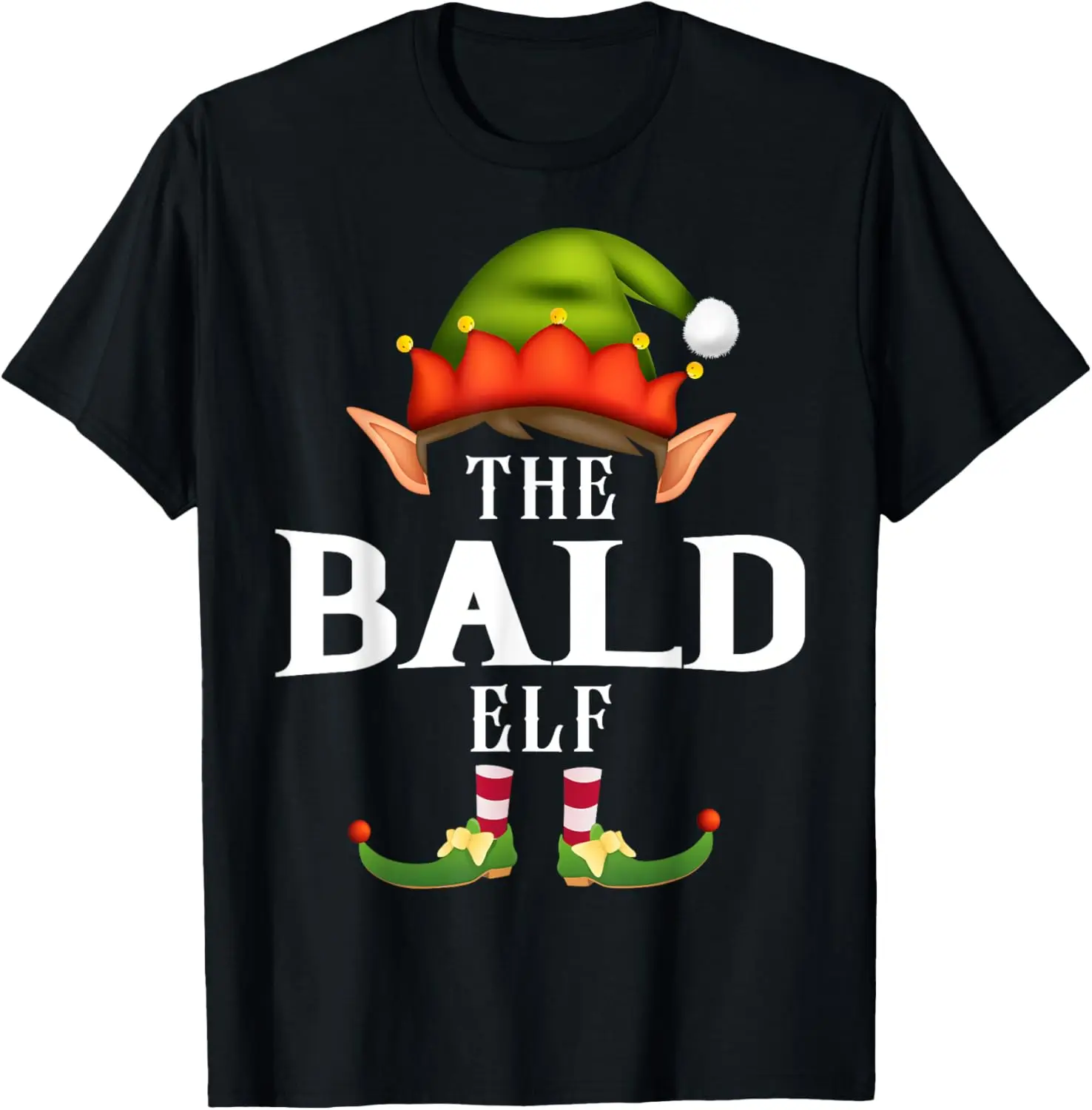 Bald Elf Group grappige kerst pyjama partij T-shirt