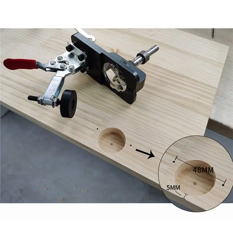 Carpenter Woodworking Tool Hinge Drilling Jig Guide Door Cabinet Hinge Hole Locator Opener-B61B