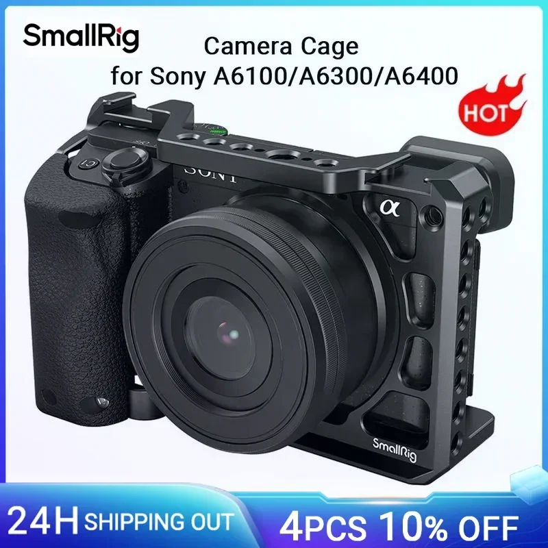 smallrig-dslr-a6400-camera-cage-with-silicone-handle-handgrip-cold-shoe-case-rig-set-for-sony-a6100-a6300-a6400-3164