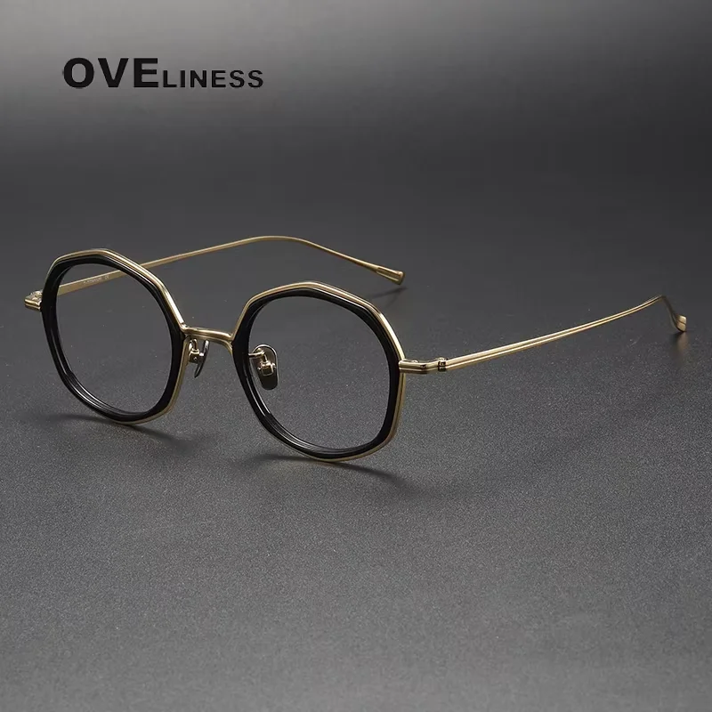 Vintage Acetate Titanium Eyeglasses Frame for Men 2025 New Prescription Myopia Glasses Frame Women Designer Luxury Brand Eyewear