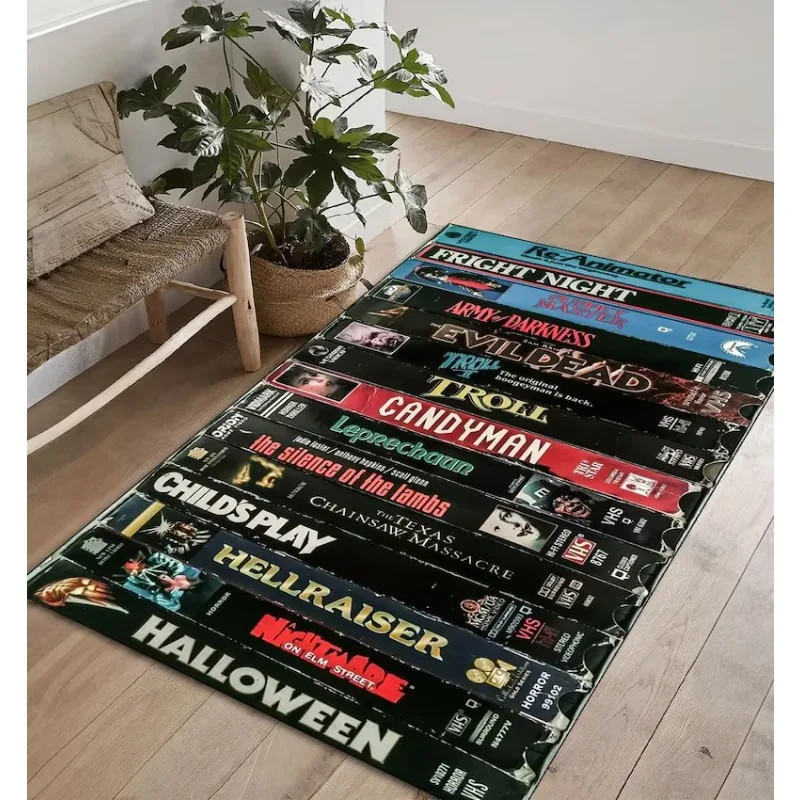 Horror Movie Carpet for Living Room Bedroom Retro Movies Halloween Movie Series Rug Movie Room Decor Non Slip Popular Gift Rug