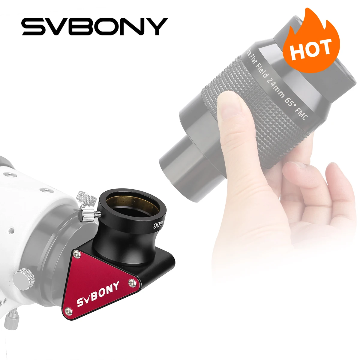 SVBONY SV188P Telescope 1.25\'\' 90 Degree Dielectric Mirror Diagonal 99% Reflectivity Dielectric Coatings