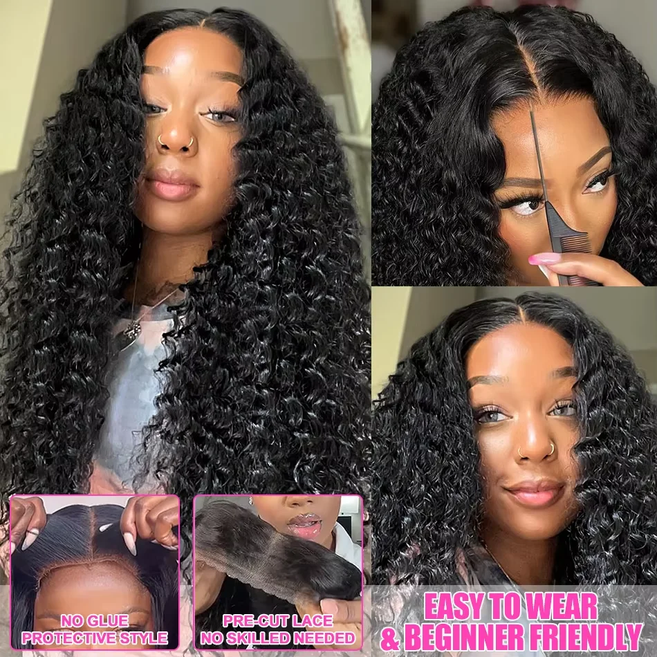 Glueless Wig Human Hair Burmese Curly 7x6 Lace Closure Wig Beginner Friendly HD Lace Bleached Knots Remy Human Hair Wigs