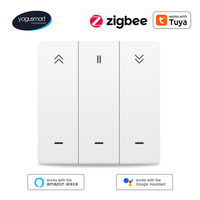 Yagusmart Zigbee Smart Curtain Switch for Roller Shade Motor Push Switch Work with Tuya Smart Life APP Alexa Google Home