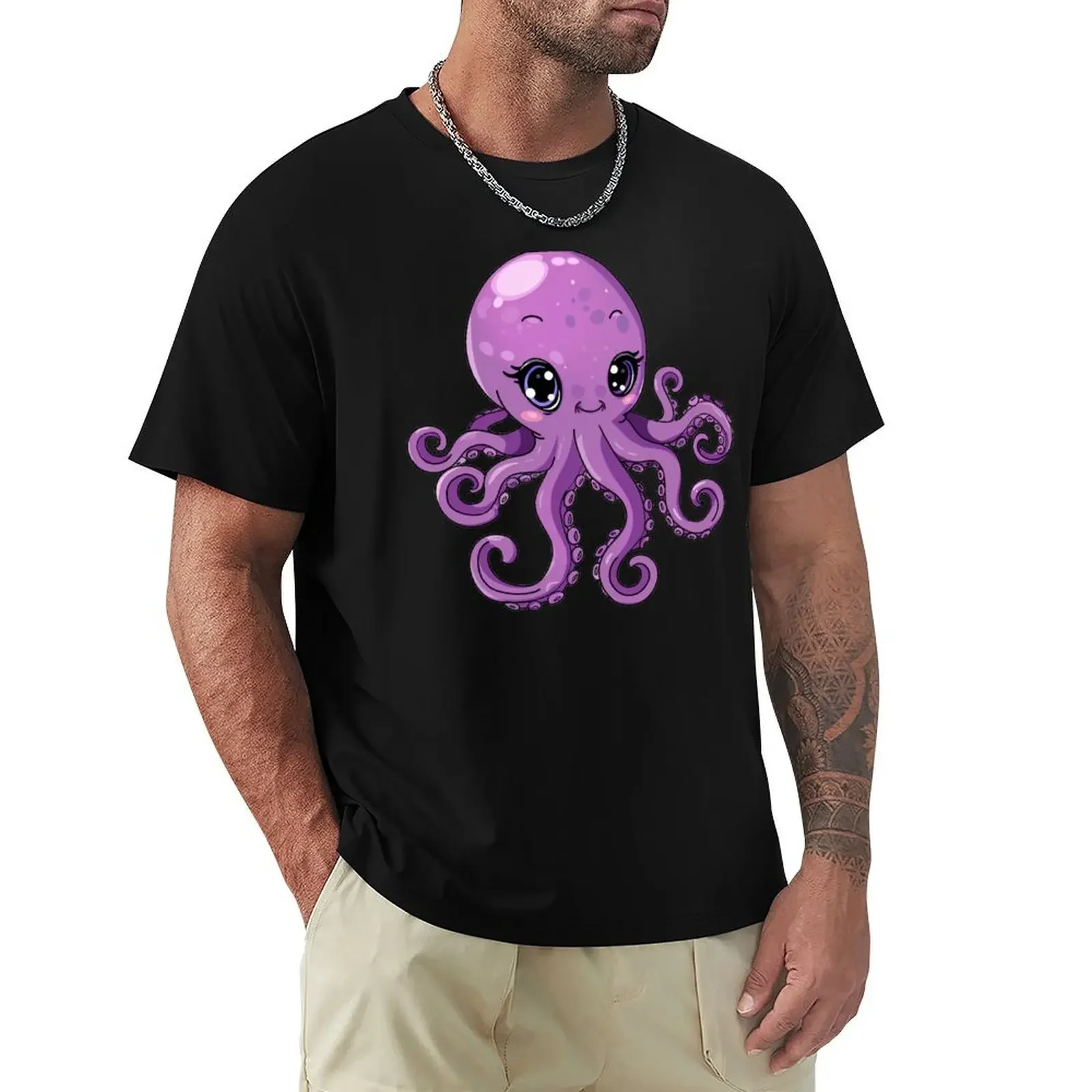 Cute Octopus T-Shirt baggy shirts animal prinfor boys mens clothing