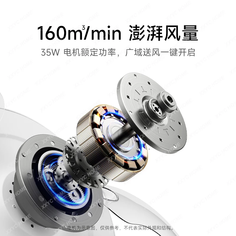 Mijia-Ventilador de teto invisível, luz nórdica simples, sala de jantar e quarto, 42 polegadas, Ra97