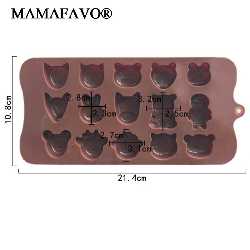 Animal Mouse Tiger Silicone Cake Mold Chocolate Fondant Jelly Cookie Muffin Ice Mould Flexible Moulds Cupcake Bake Tools D622