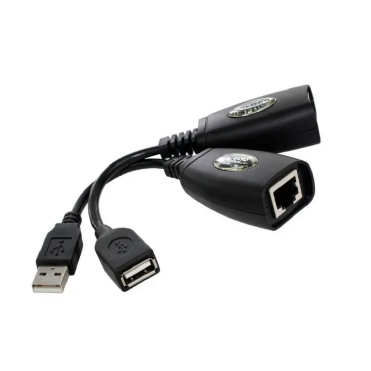 2pcs USB zu rj45 rj 45 lan Kabel verlängerung adapter Extender über cat5 rj45 cat6 Patchkabel schwarz Netzwerk zubehör