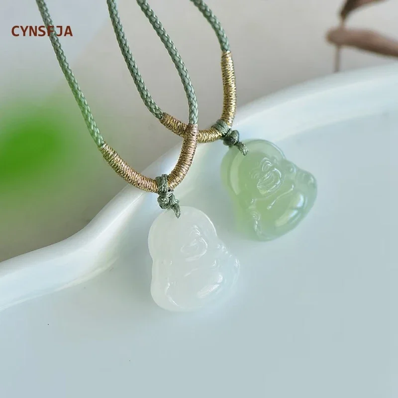 

CYNSFJA New Real Certified Natural Hetian Nephrite Lucky Amulets Buddha Jade Pendant High Quality Birthday New Year Bless Gifts