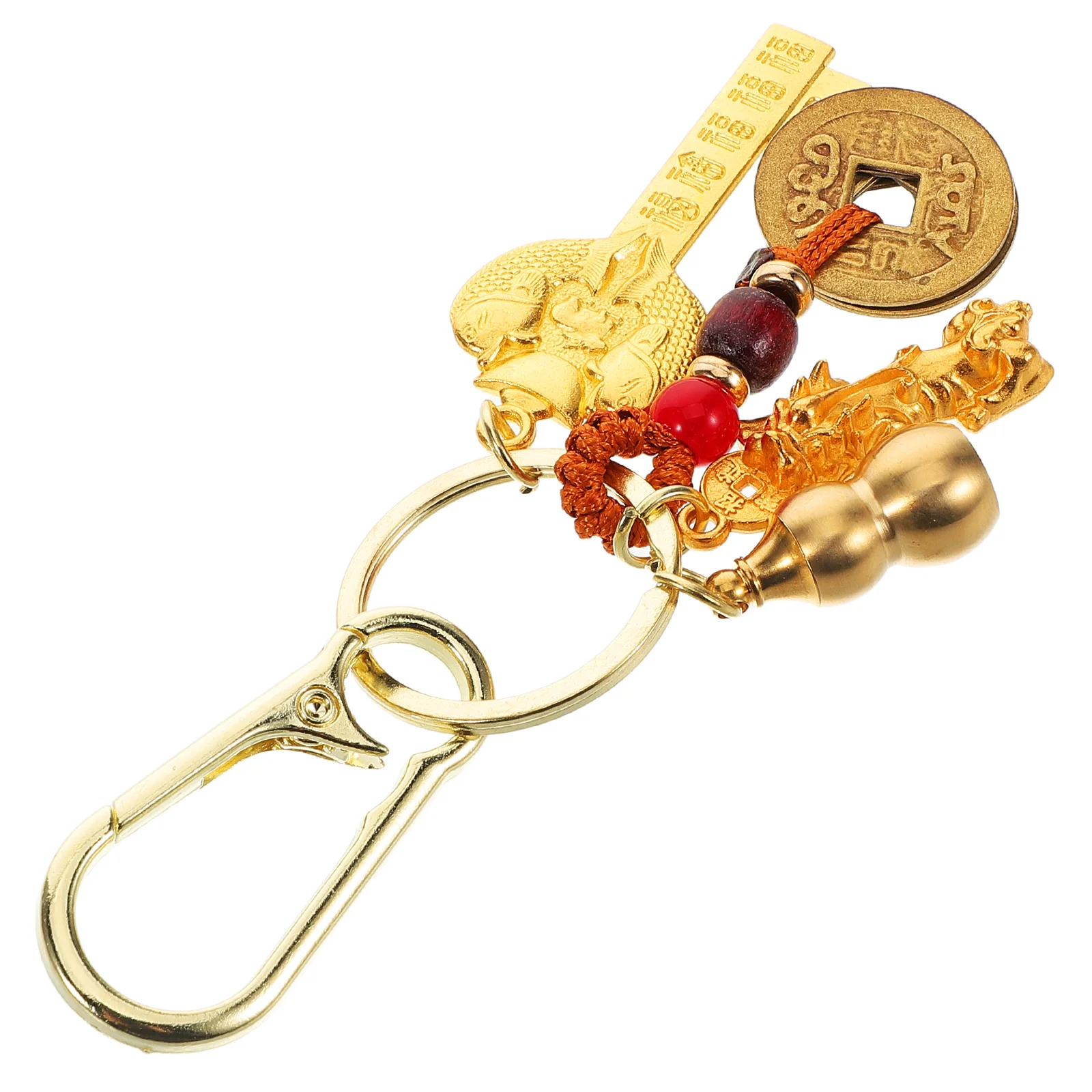

Keychain with Feng Shui Gold Chinese New Year Ornaments Money Golden
