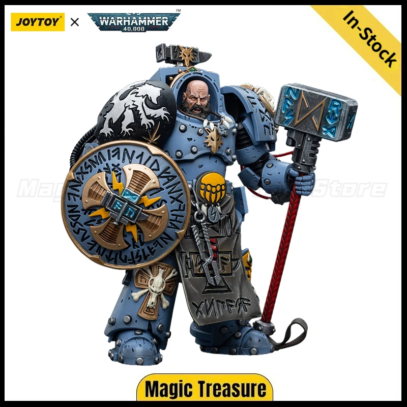 

【In Stock】JOYTOY 1/18 Action Figure Warhammer 40K SpaceWolves Arjac Rockfist Model Toy Gifts