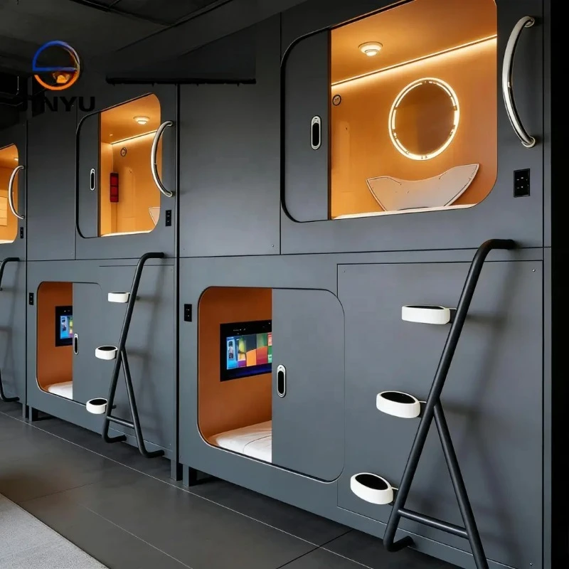 High quality capsule hotel bunk bed star sleeping cabin intelligent control hotel hotel double bed sleeping cabin