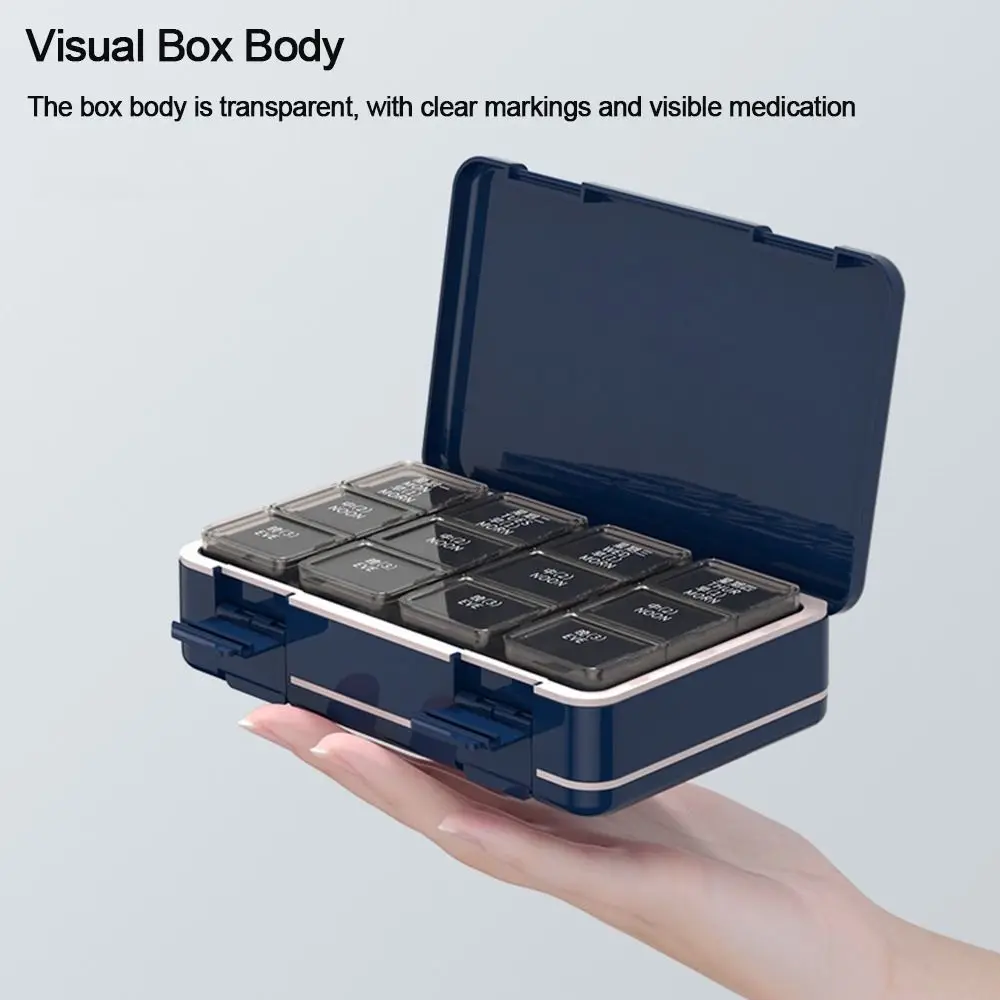 Large Space Travel Pill Case Medicine Storage Organizer Container Portable 24 Grids Independent Lattice Pill Box Daily Pill Case