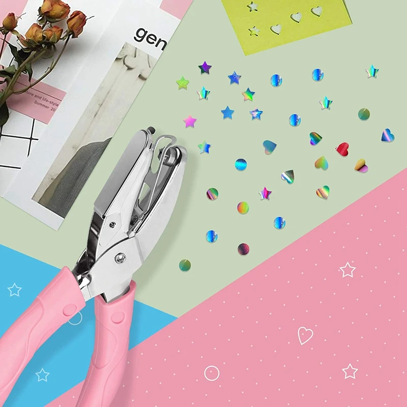 3 قطعة اليد لكمة المعادن ثقب واحد خرامة الورق الصغيرة الصغيرة ثقب صغير الناخس دائرة ستار القلب ثقب خرامة الورق