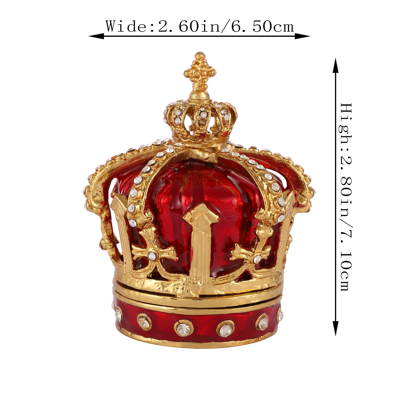 QIFU New Designs Red Crown Shape for Trinket Box