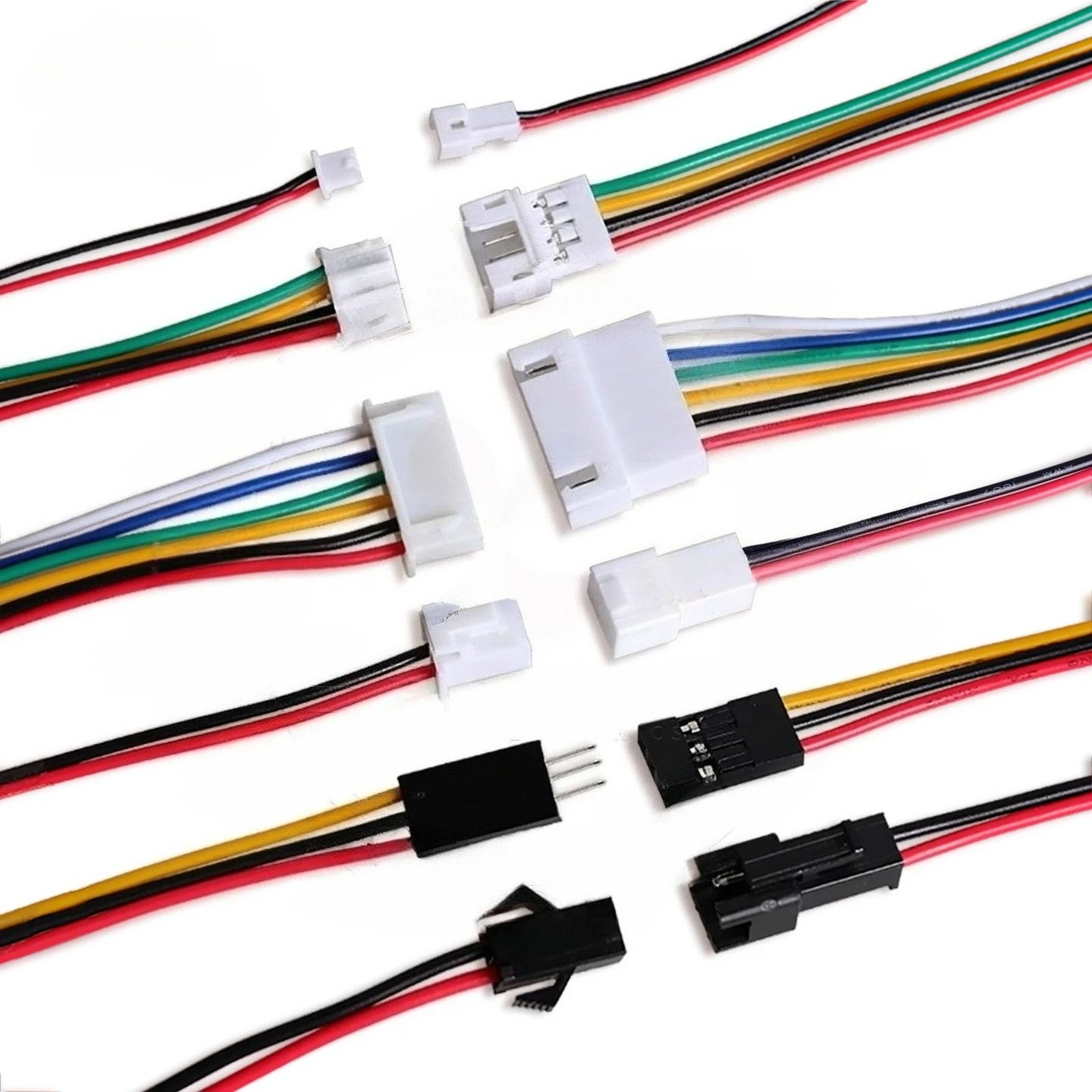 Connecteur 1.25/1.5/HY/PH2.0/XH/XHB/DuPont/SM2.54/2510/VH3.96 mâle à femelle, fil calbe pitch2/3/4/5/6 broches, longueur de prise 10/20/30cm