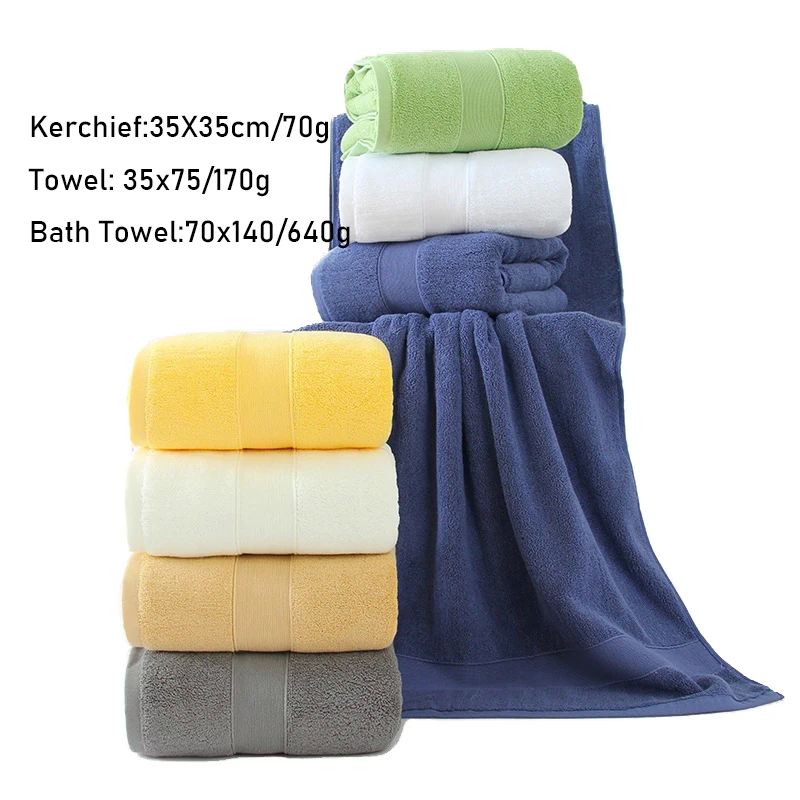 2PCS 100% Cotton Padded Towel  Blue Female Luxury High Quality Super Absorbent Soft Bathroom Hotel Bath Towel  Yellow Male White