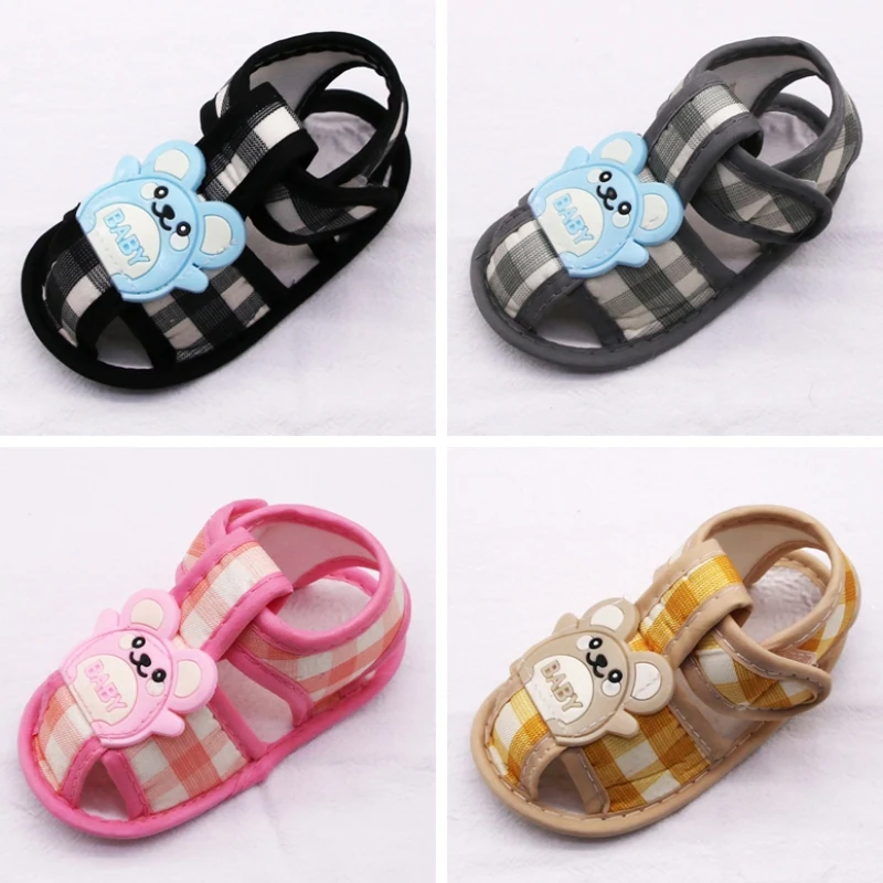 Summer Bear Pattern Hollow Sandals For Baby Boys Girls Infant Newborn Toddler Shoes Kids Soft Sole Shoes First Walker Clogs