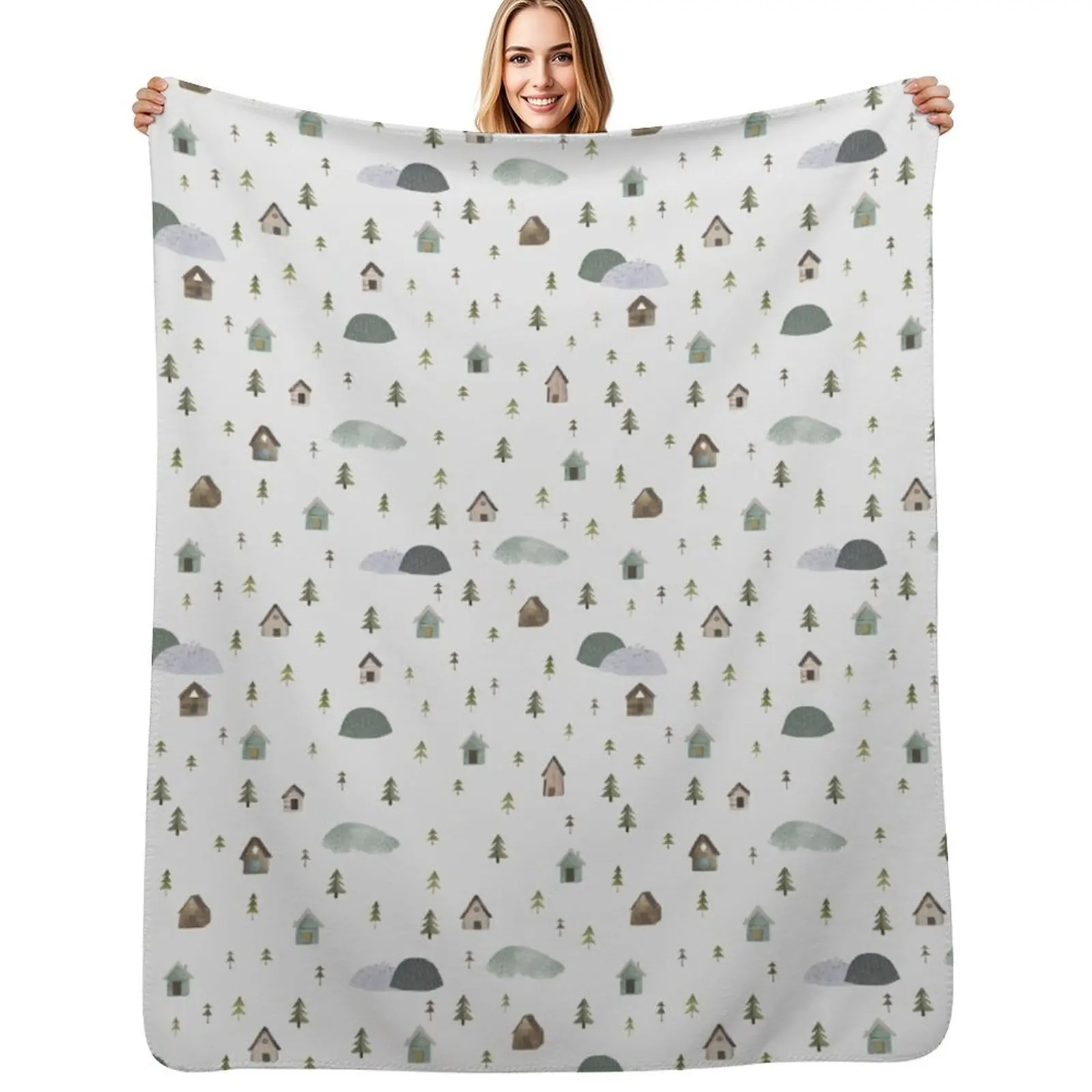 

Wonder - Woodland cabin Throw Blanket Soft Plaid for sofa Sofa Throw blankets ands Blankets