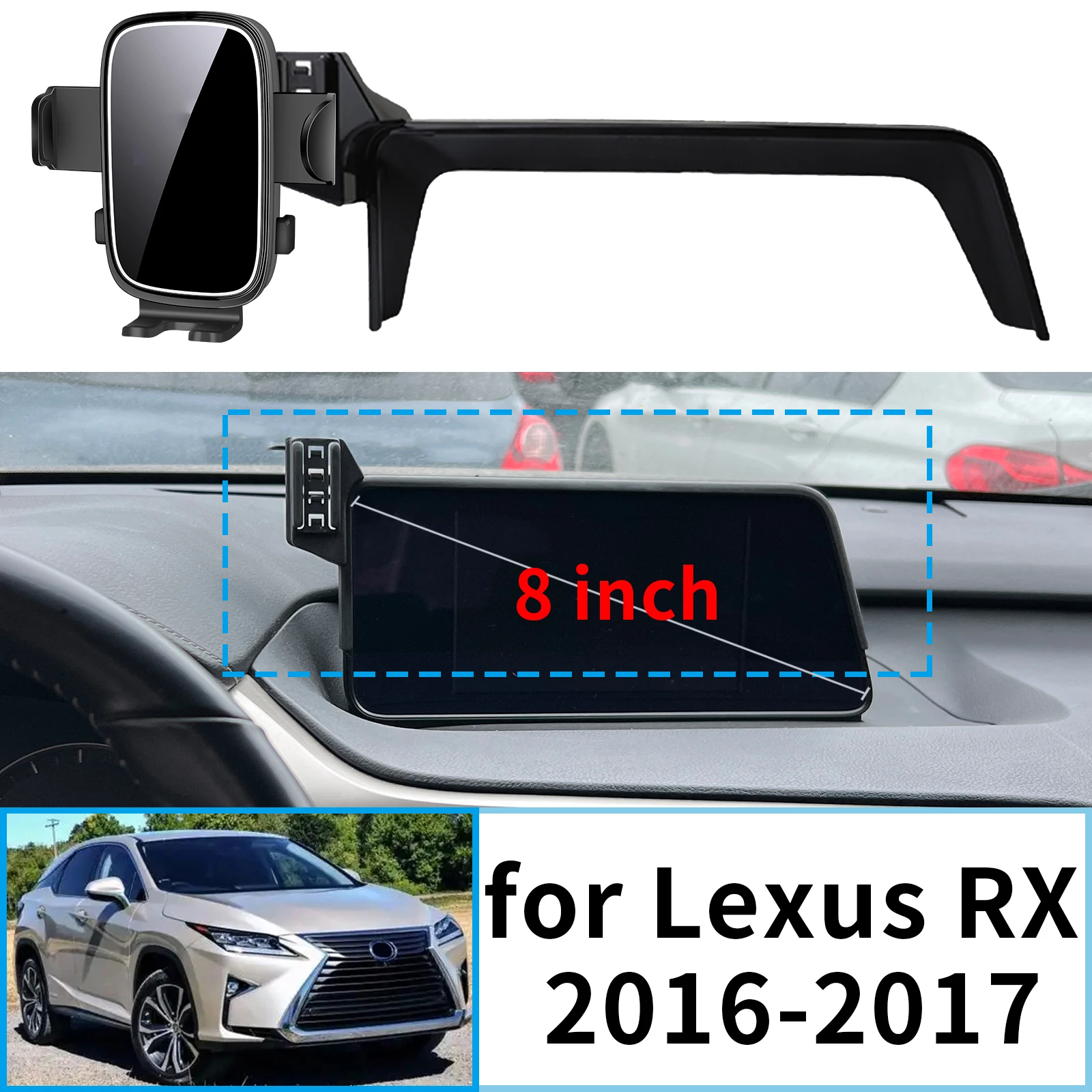 

fit for Lexus RX 2016 2017 Stable Clip-On Phone Holder​​ Mount Screen Base No Vibration​ Car accessoires